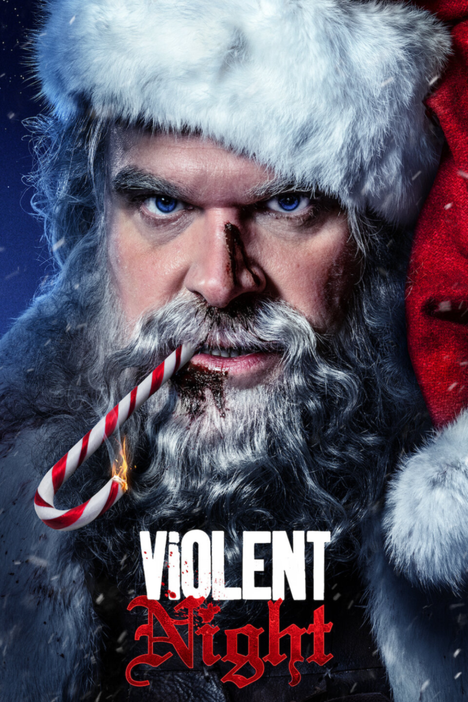 Violent Night Movie Poster and review David Harbour Christmas Holiday Action Horror Film