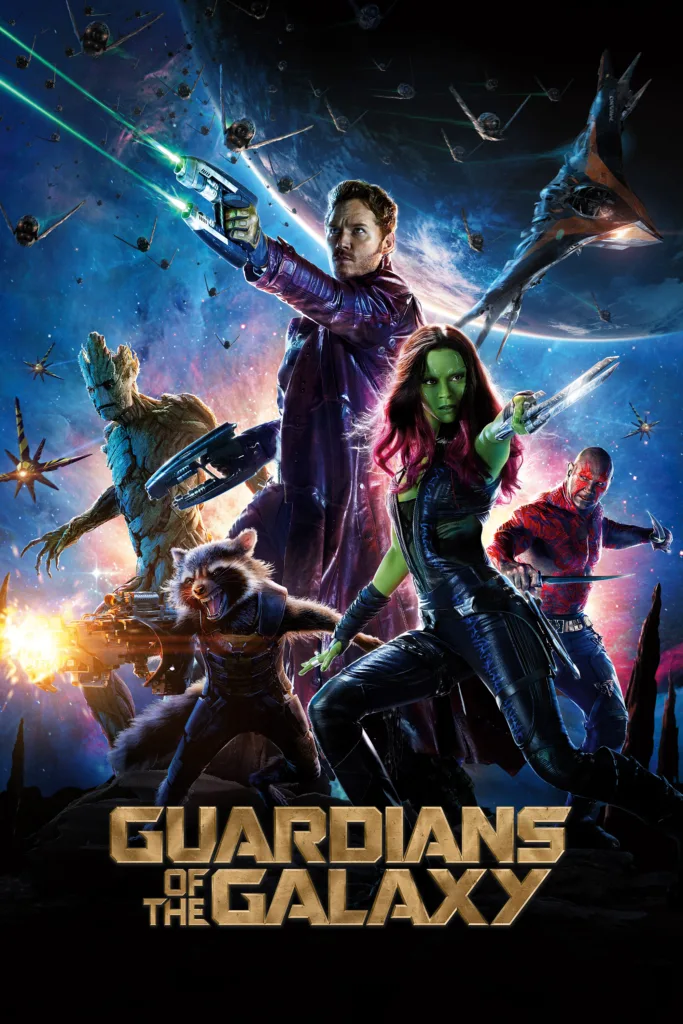 Guardians of the Galaxy movie cast and credits, including James Gunn, Chris Pratt, Dave Bautista, and Zoe Saldana.