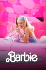 Barbie movie poster with Margot Robbie, Ryan Gosling, and Greta Gerwig