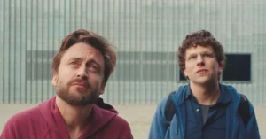 Kieran Culkin and Jesse Eisenberg in A Real Pain (2024)