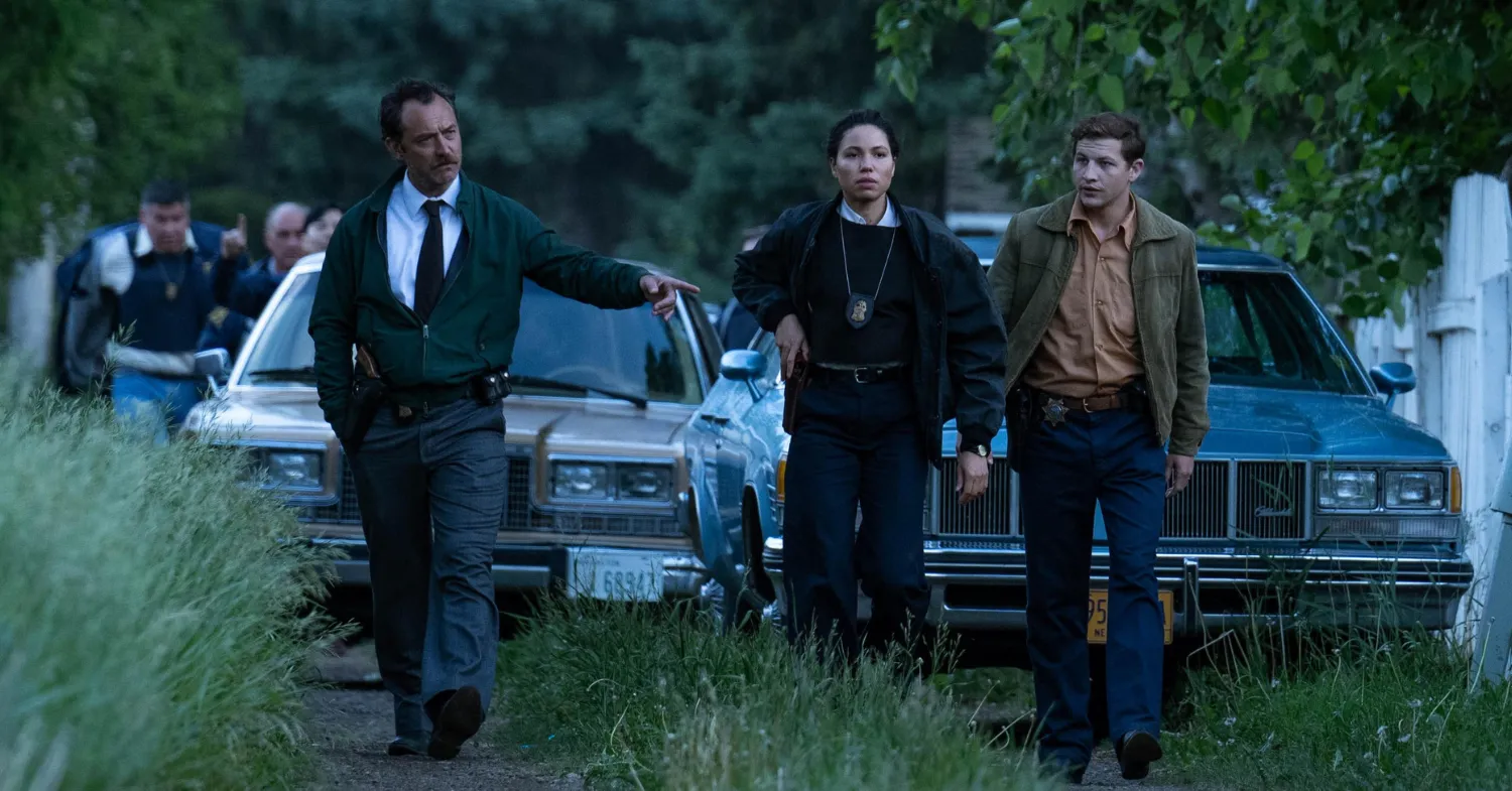 Jude Law, Jurnee Smollett and Tye Sheridan in The Order (2024)