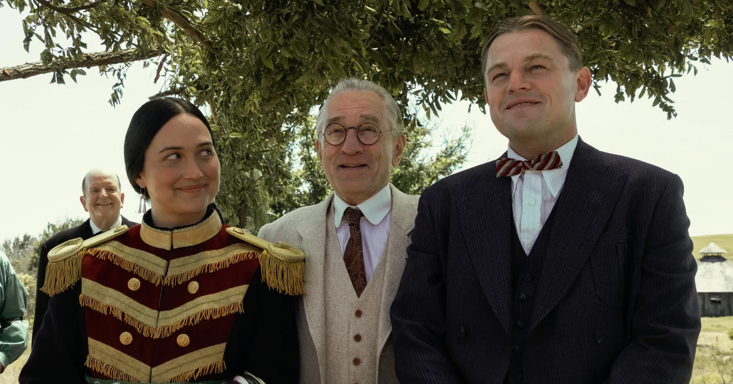 Lily Gladstone, Robert De Niro, and Leonardo DiCaprio in Killers of the Flower Moon (2023) from Martin Scorsese