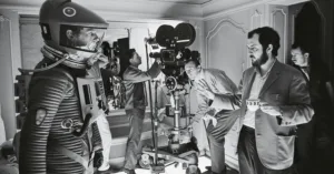 Stanley Kubrick on the set of 2001: A Space Odyssey